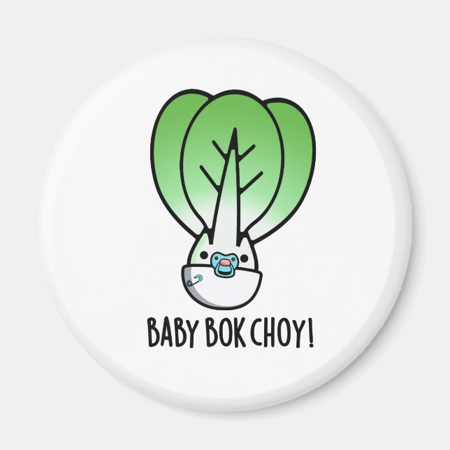Baby Bok Chow Funny Veggie Pun Magnet (Framsidan)