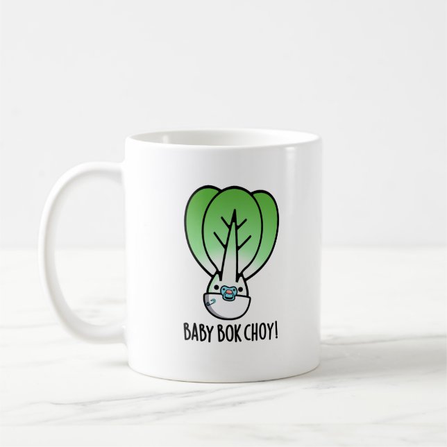 Baby Bok Choy Funny Veggie Pun Kaffemugg (Vänster)
