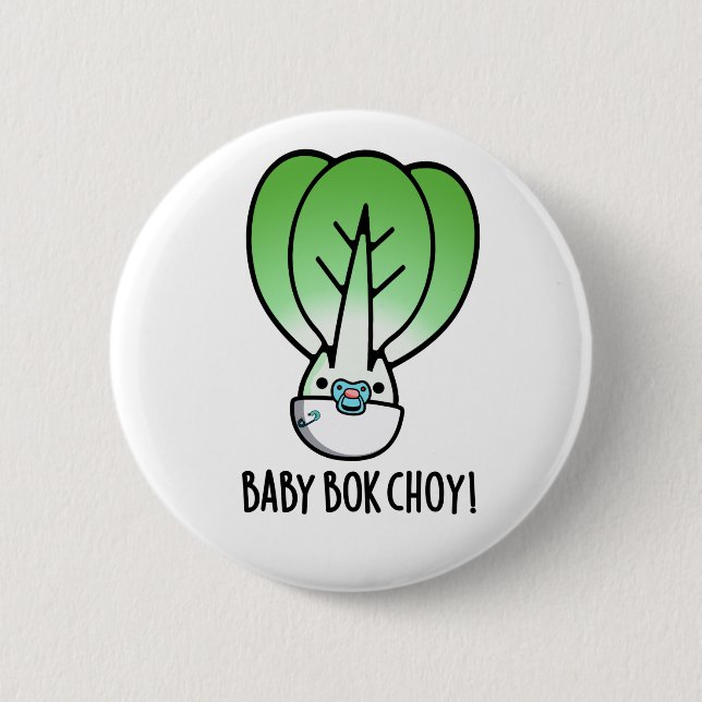 Baby Bok Choy Funny Veggie Pun Knapp (Framsida)