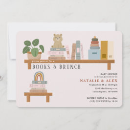 Baby Bok Shelf Rosa Girl Baby Shower för barn i  Inbjudningar