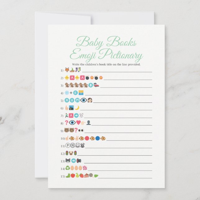 Baby Bokar Emoji Pictionary Game Mint (Framsida)