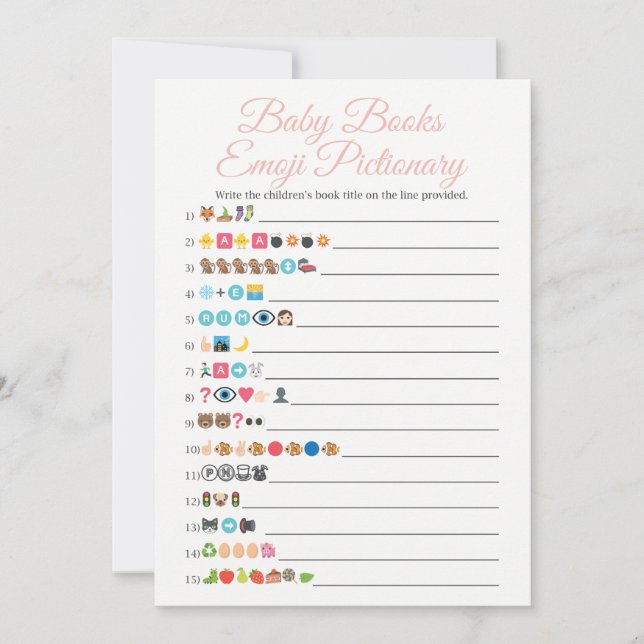 Baby Bokar Emoji Pictionary Game Rosa (Framsida)