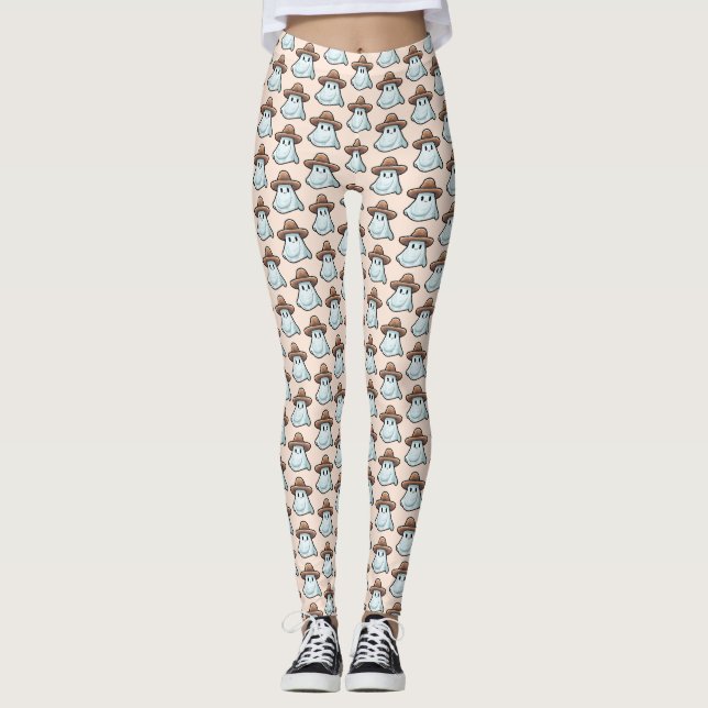 Baby Boo Cowboy Ghost Halloween Kollektion Leggings (Framsida)