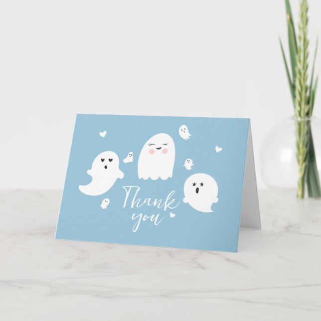 Baby Boo Ghost Boy Shower Tack Kort (Framsida)