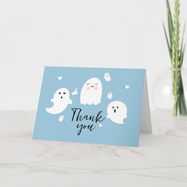 Baby Boo Ghost Boy Shower Tack Kort (Framsida)