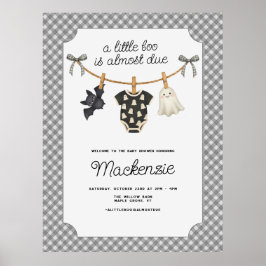 Baby Boo Gingham Baby Shower Välkomstskylt Poster