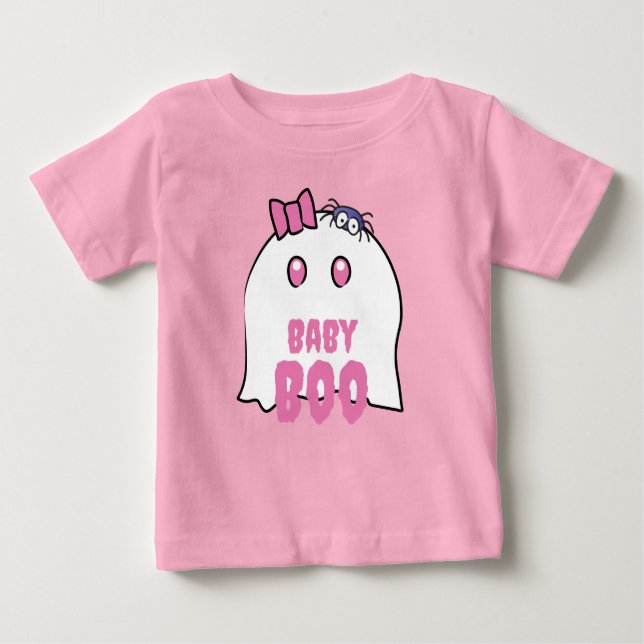 Baby Boo Girl Adsible Halloween Ghost Family T Shirt (Framsida)