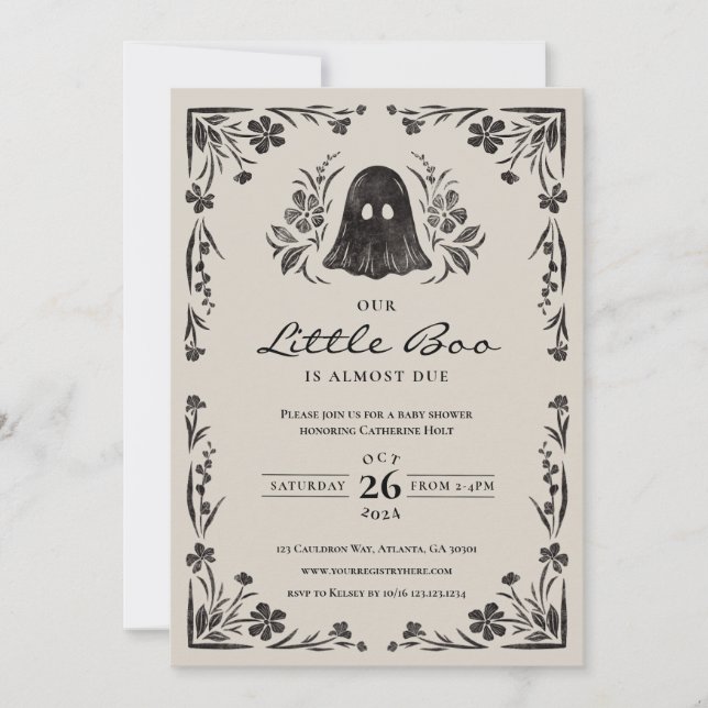 Baby Boo Halloween Baby Shower-inbjudan Inbjudningar (Framsida)
