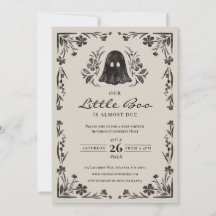 Baby Boo Halloween Baby Shower-inbjudan