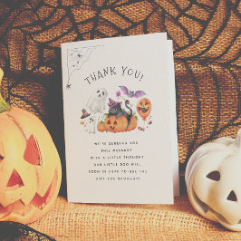 Baby Boo Halloween Baby Shower Tack för ditt kort
