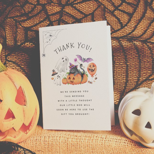 Baby Boo Halloween Baby Shower Tack för ditt kort (Skapare uppladdad)