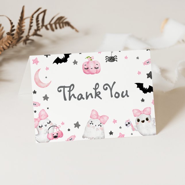 Baby Boo Halloween Baby Shower Tack för ditt kort (Skapare uppladdad)
