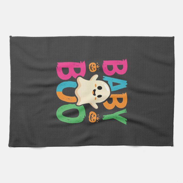 Baby Boo Halloween Ghost Design_1 Kökshandduk (Horisontell)