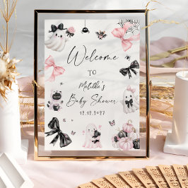 Baby Boo Halloween Girl Baby Shower Välkommen Poster