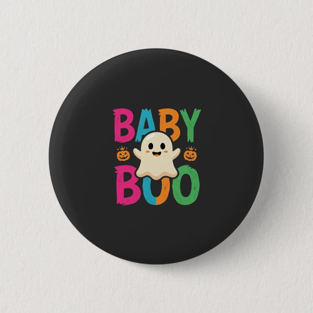 Baby Boo Halloween-spökdesign_1 Knapp (Framsida)