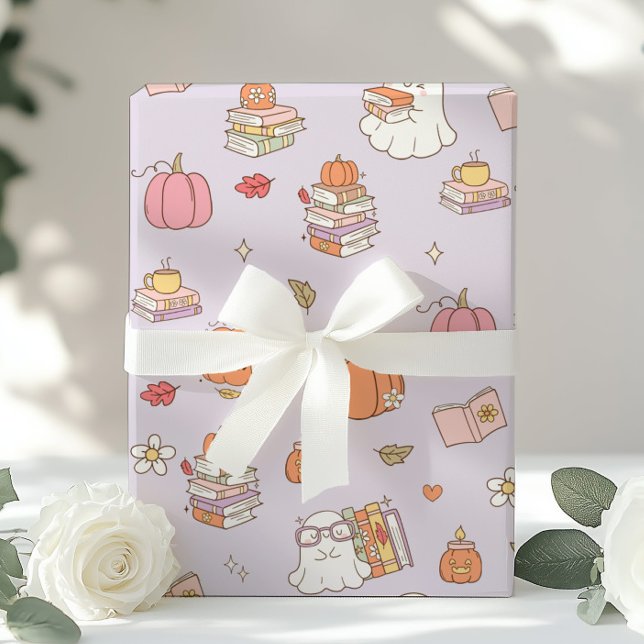 Baby Boo Lilac Whimsical Bokar Baby Shower Presentpapper (Skapare uppladdad)