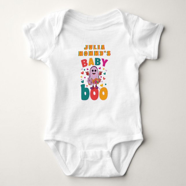 Baby Boo Oktober Nyfödd Pastell Spöke Hallowen T Shirt (Framsida)