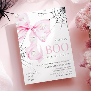 Baby Boo ROSA Bow Baby Shower-inbjudan Inbjudningar