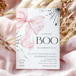Baby Boo Rosa Bow Baby Shower-inbjudan Inbjudningar