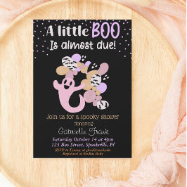 Baby Boo Rosa Girl Girl Ghost Baby Shower-inbjudan Inbjudningar