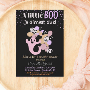 Baby Boo Rosa Girl Girl Ghost Baby Shower-inbjudan Inbjudningar