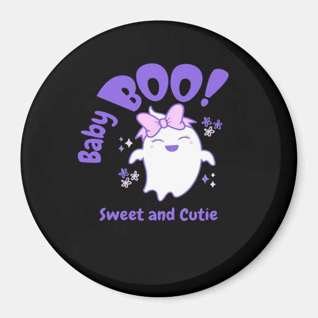 Baby Boo! Söt och Småbarn Halloween-design Magnet (Framsidan)