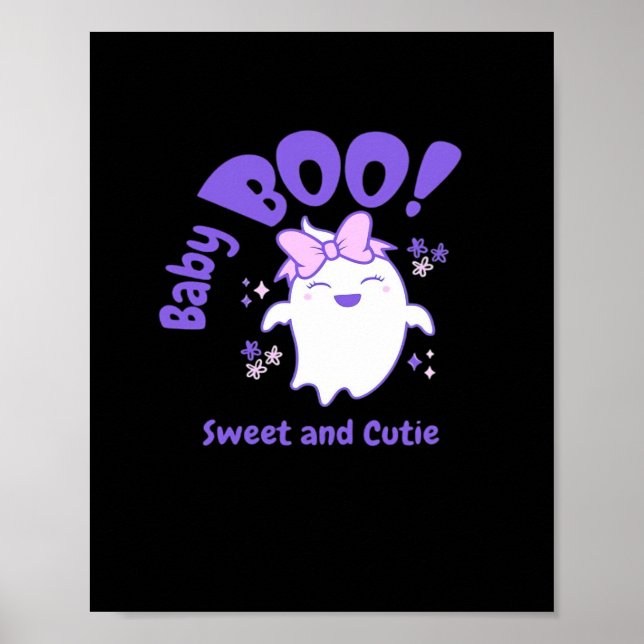 Baby Boo! Söt och Småbarn Halloween-design Poster (Framsidan)