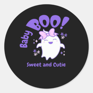 Baby Boo! Söt och Småbarn Halloween-design Runt Klistermärke