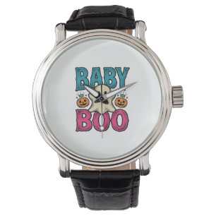 Baby Boo Vintage Halloween Ghost T-Shirt Design_1 Armbandsur