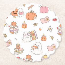 Baby Boo White Whimsical Bokar Baby Shower Underlägg Papper