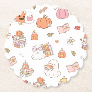 Baby Boo White Whimsical Bokar Baby Shower Underlägg Papper
