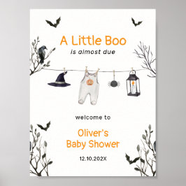 Baby Boo Witch Clothesline Baby Shower Välkommen Poster