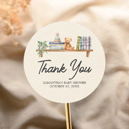 Baby Books and Brunch Neutral Baby Shower Runt Klistermärke