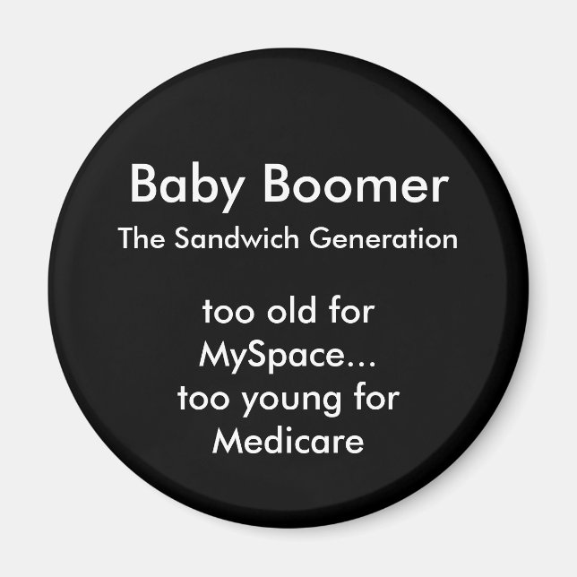 Baby Boomer Magnet - Rund (Framsidan)