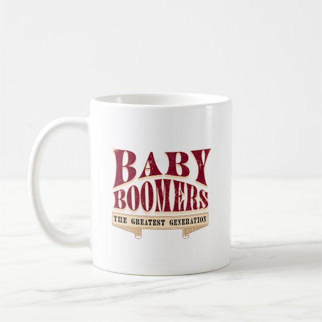 Baby boomers de Underbarare Generation Retro Sloga Kaffemugg (Vänster)