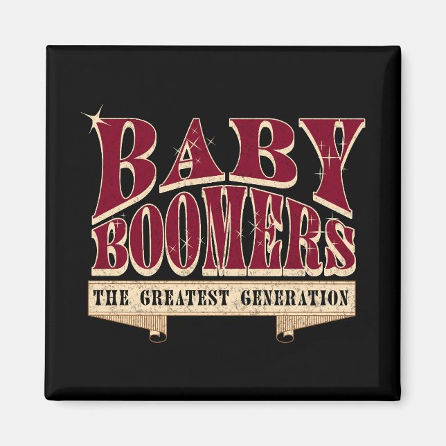 Baby boomers de Underbarare Generation Retro Sloga Magnet (Framsidan)