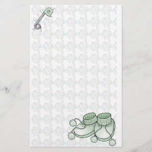 Baby Bootie Grönt Stationery Brevpapper