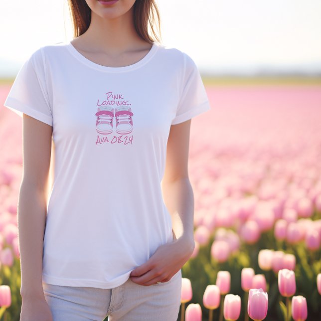 Baby Booties Loading Name & Due Date T-Shirt (Skapare uppladdad)