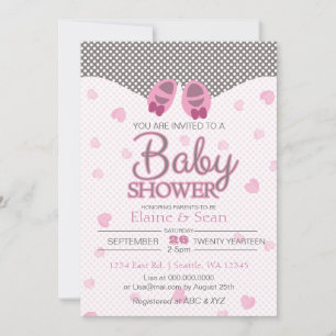 Baby Booty Rosa Girls babydusch inbjudan