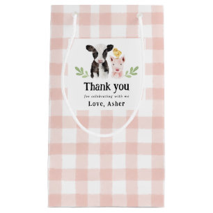 Baby Boskap Rosa Gingham Small Gift Bag