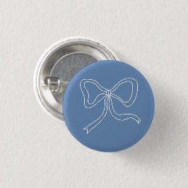Baby Bow Ribbon Dusty Blue Pojke Shower Button Knapp