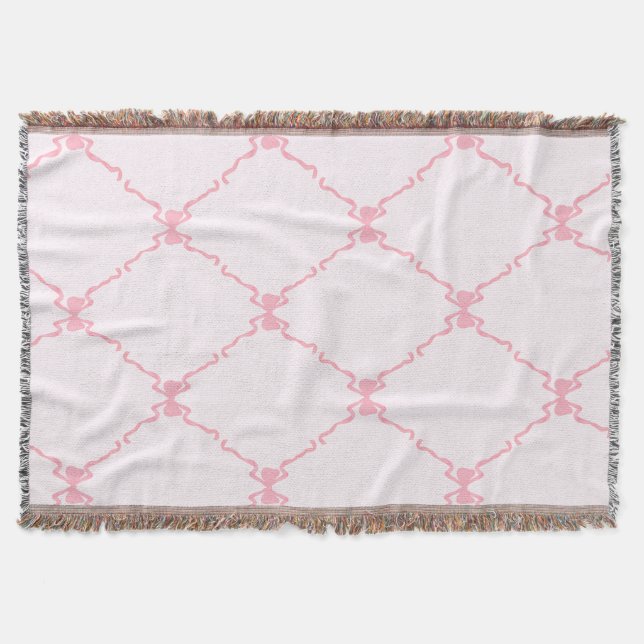 Baby Bow Trellis Rosa Bella Ribbon Filt (Framsidan)