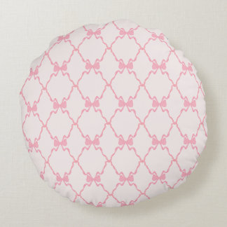 Baby Bow Trellis Rosa Bella Ribbon Rund Kudde