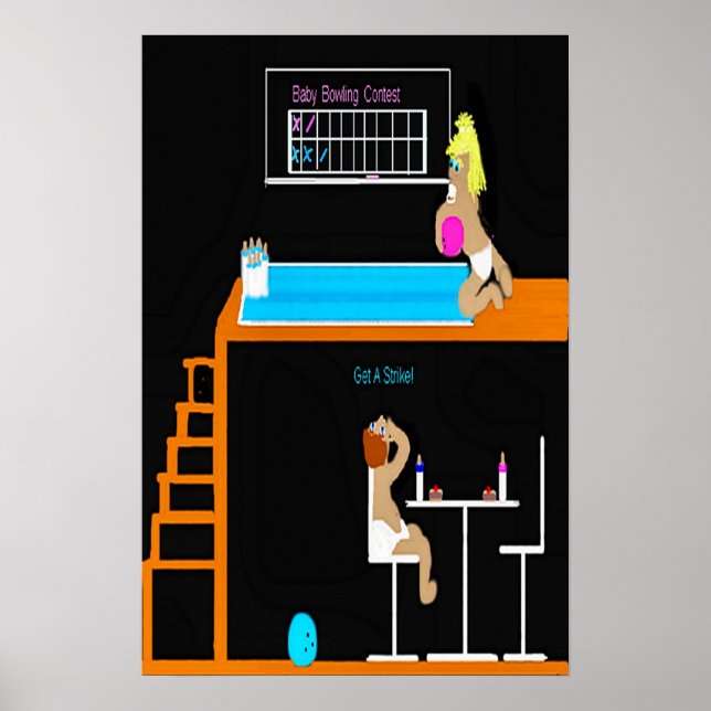 baby bowling poster Poster (Framsidan)