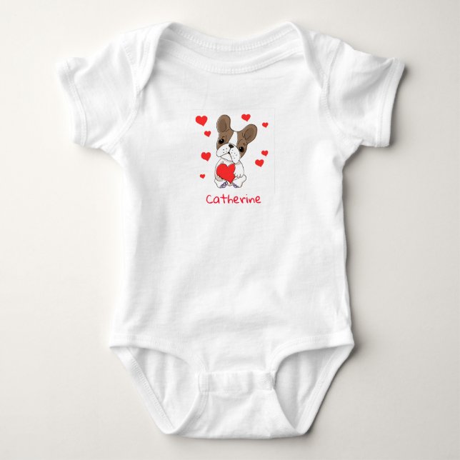 Baby Boxer med rödhjärter T Shirt (Framsida)