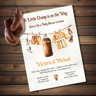 Baby Boxing Champ Baby Shower Clothesline Inbjudningar