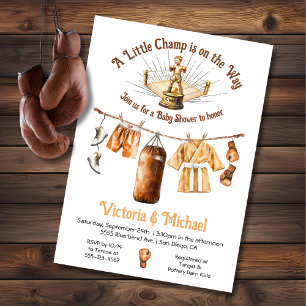 Baby Boxing Champ Baby Shower Clothesline Inbjudningar