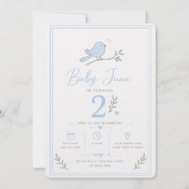 Baby Boy 2nd Birthday Invite Inbjudningar