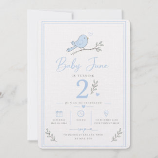 Baby Boy 2nd Birthday Invite Inbjudningar
