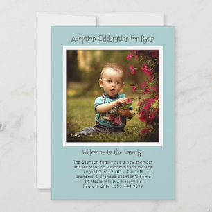 Baby Boy Adoption Party Photo Invitation Template Inbjudningar